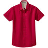 Port Authority Women's Red/Light Stone Short Sleeve Easy Care Shirt