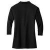 Port Authority Women's Black Silk Touch 3/4-Sleeve Polo