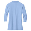 Port Authority Women's Light Blue Silk Touch 3/4-Sleeve Polo