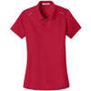 Port Authority Women's Rich Red Pinpoint Mesh Zip Polo