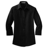 Port Authority Women's Black 3/4-Sleeve Easy Care Shirt