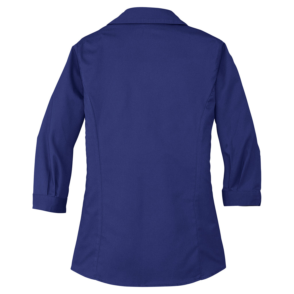 Port Authority Women's Mediterranean Blue 3/4-Sleeve Blouse