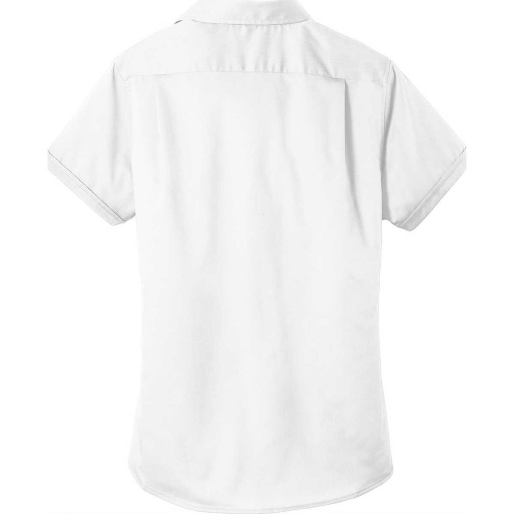 Port Authority Women's White Short Sleeve SuperPro Twill Shirt