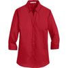 Port Authority Women's Rich Red 3/4-Sleeve SuperPro Twill Shirt