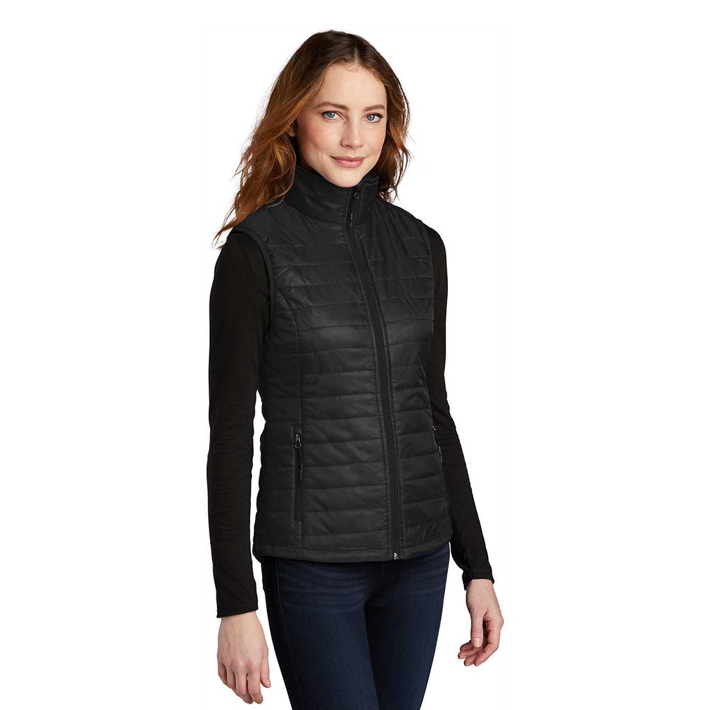 Port Authority Women's Deep Black Packable Puffy Vest