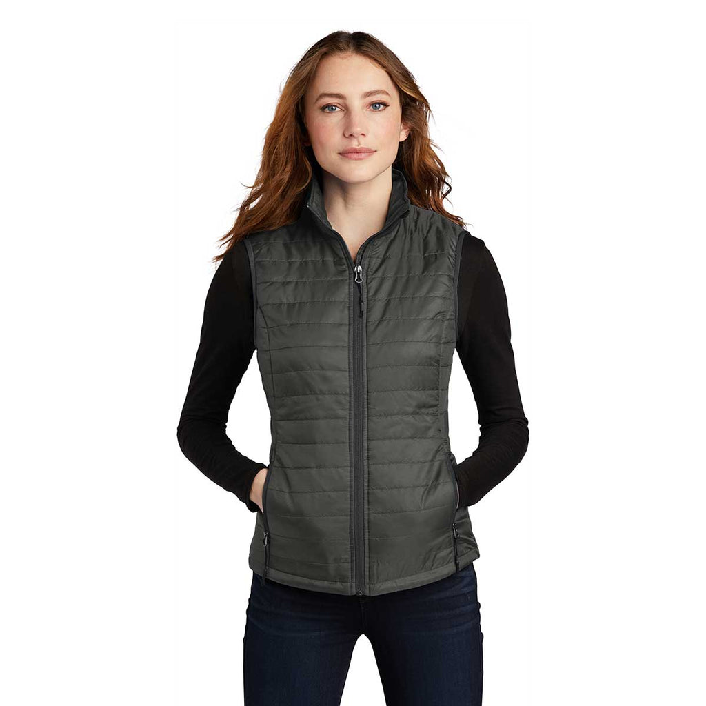 Port Authority Women's Sterling Grey/ Graphite Packable Puffy Vest