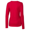 Cutter & Buck Women's Red DryTec Long Sleeve Avail Double V-Neck