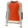 Cutter & Buck Women's College Orange Stride Colorblock Sweater