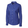Cutter & Buck Women's French Blue/White L/S Epic Easy Care Pin Stripe Dress Shirt