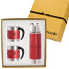 Leeman Red Tuscany Thermos and Coffee Cups Gift Set