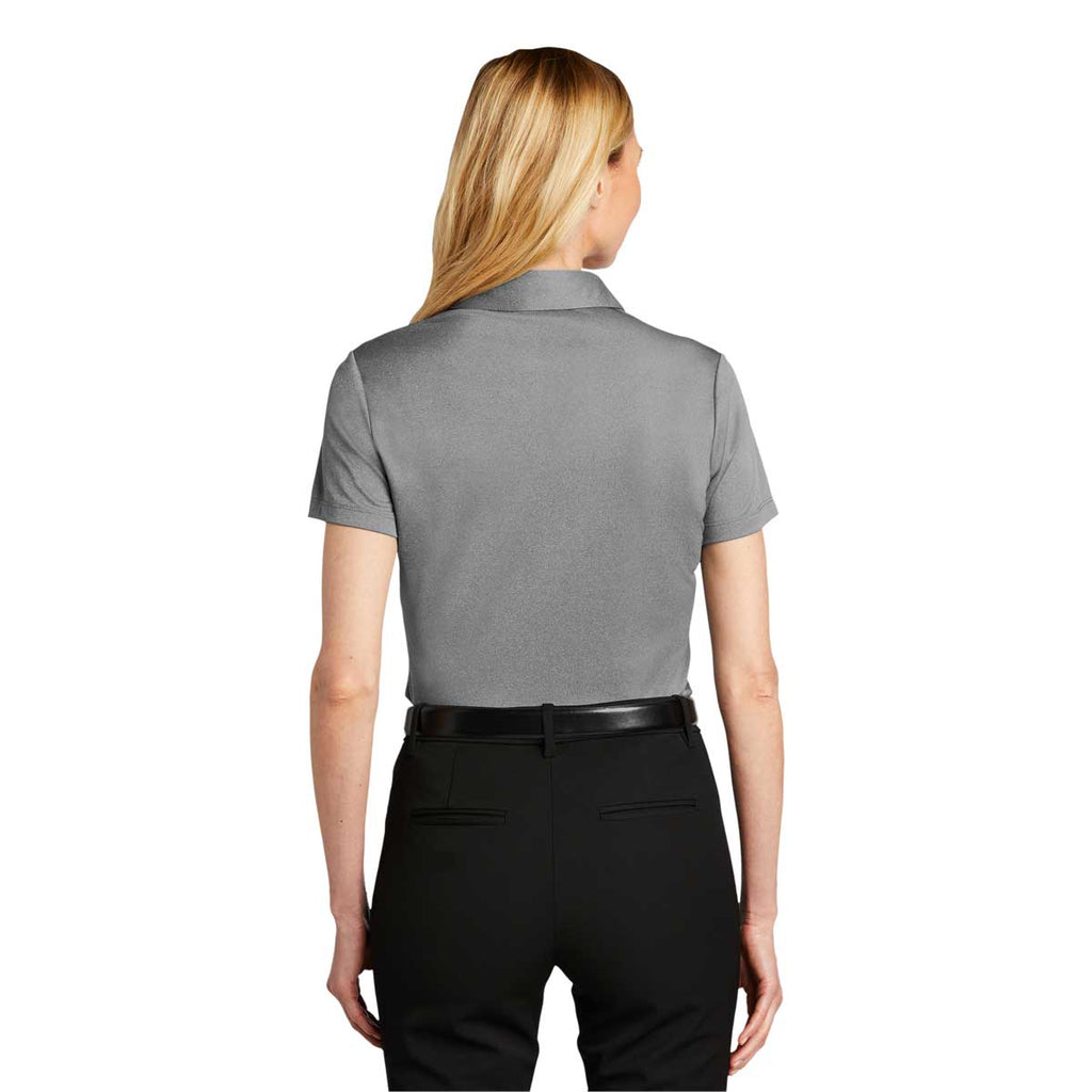 Port Authority Women's Shadow Grey Heather Heathered Silk Touch Performance Polo