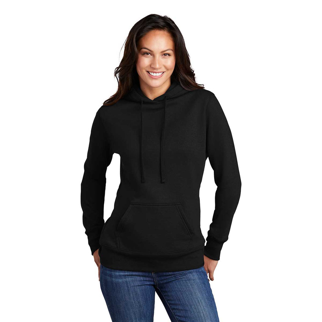 Port & Company Women's Jet Black Core Fleece Pullover Hoodie