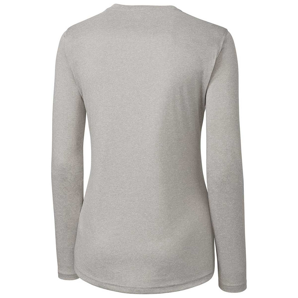 Clique Women's Light Grey Heather Charge Active Tee Long Sleeve