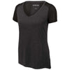 Sport-Tek Women's Black Heather/Black Endeavor Short Sleeve Tee