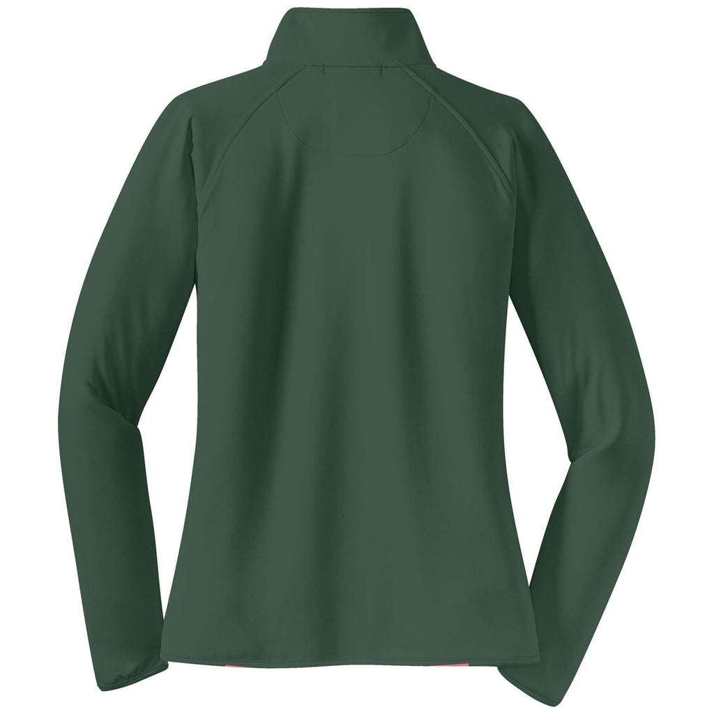 Sport-Tek Women's Forest Green Sport-Wick Stretch 1/4-Zip Pullover