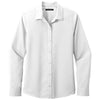 Port Authority Women's White Long Sleeve Performance Staff Shirt