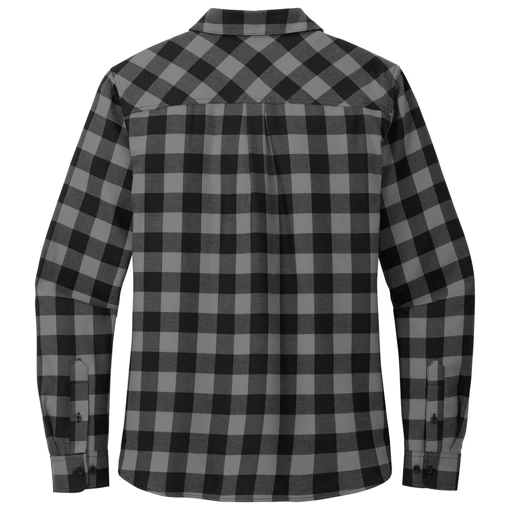 Port Authority Women's Grey/Black Buffalo Check Plaid Flannel Shirt