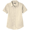 Port Authority Women's Ecru Short Sleeve SuperPro React Twill Shirt