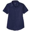 Port Authority Women's True Navy Short Sleeve SuperPro React Twill Shirt
