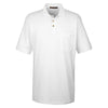 Harriton Men's White 6 oz. Ringspun Cotton Pique Short-Sleeve Pocket Polo