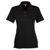 Harriton Women's Black 6 oz. Ringspun Cotton Pique Short-Sleeve Polo