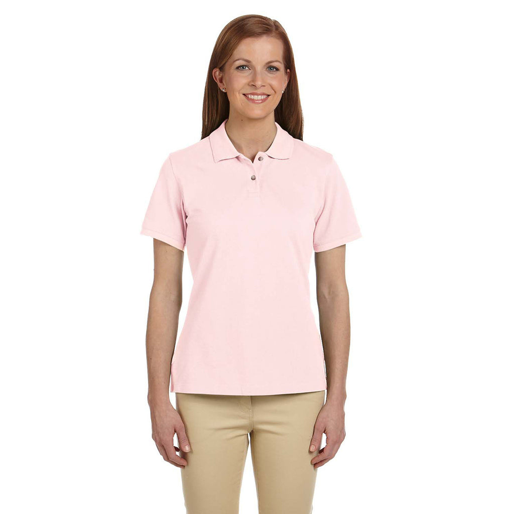 Harriton Women's Blush 6 oz. Ringspun Cotton Pique Short-Sleeve Polo