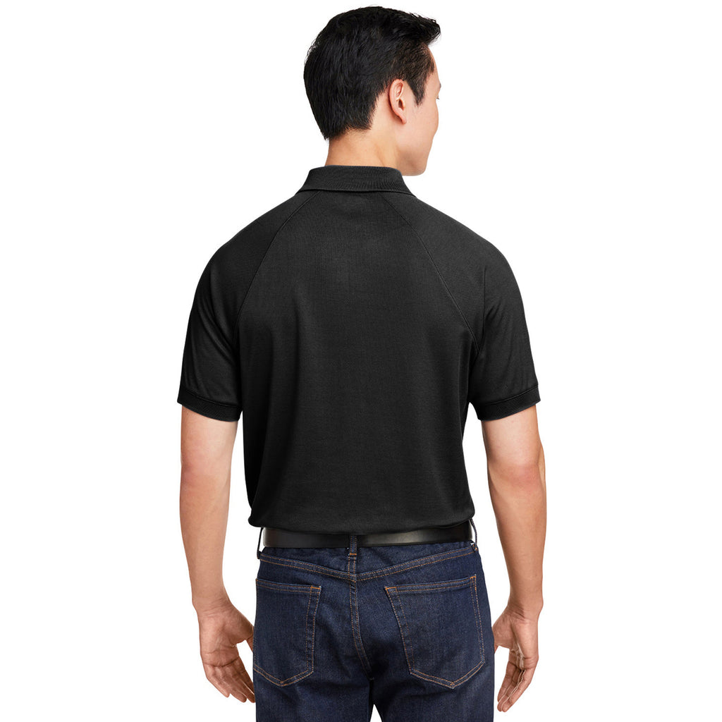 Harriton Men's Black Charge Snag and Soil Protect Polo