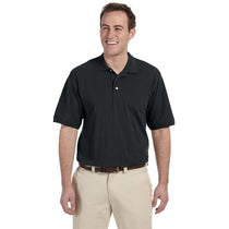 Harriton Men's Black 5.6 oz. Tall Easy Blend Polo