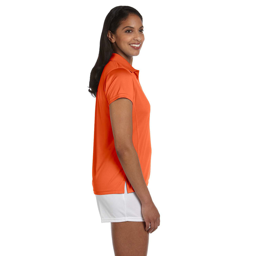 Harriton Women's Team Orange 4 oz. Polytech Polo