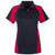 Harriton Women's Black/ Red/ Dark Charcoal Advantage Snag Protection Plus Colorblock Polo