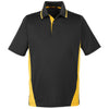 Harriton Men's Black/Sunray Yellow Flash Snag Protection Plus IL Colorblock Polo