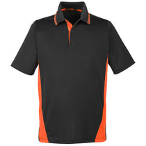 Harriton Men's Black/Team Orange Tall Flash Snag Protection Plus Colorblock Polo