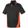 Harriton Men's Black/ Team Orange Tall Flash Snag Protection Plus Colorblock Polo