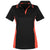 Harriton Women's Black/ Team Orange Flash Snag Protection Plus Colorblock Polo