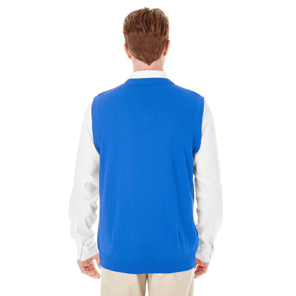 Harriton Men's True Royal Pilbloc V-Neck Sweater Vest