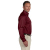 Harriton Men's Wine Easy Blend Long-Sleeve Twill Shirt with Stain-Release