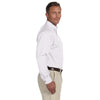 Harriton Men's White Tall Easy Blend Long-Sleeve Twill Shirt with Stain-Release