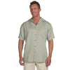 Harriton Men's Green Mist Bahama Cord Camp Shirt