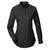 Harriton Women's Black Foundation 100% Cotton Long-Sleeve Twill Shirt with Teflon