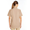 Harriton Women's Khaki Foundation 100% Cotton Short-Sleeve Twill Shirt Teflon