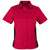Harriton Women's Red/ Black Flash Colorblock Short Sleeve Shirt