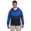 Harriton Men's Royal/Navy Packable Nylon Jacket