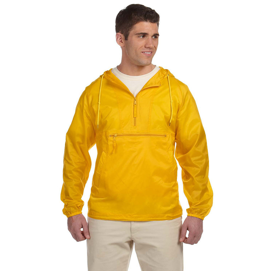 Harriton Men's Sunray Yellow Packable Nylon Jacket