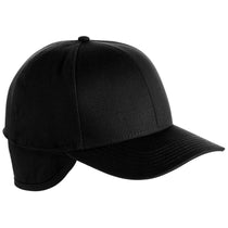 Harriton Black ClimaBloc Ear-Flap Cap