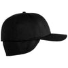 Harriton Black ClimaBloc Ear-Flap Cap