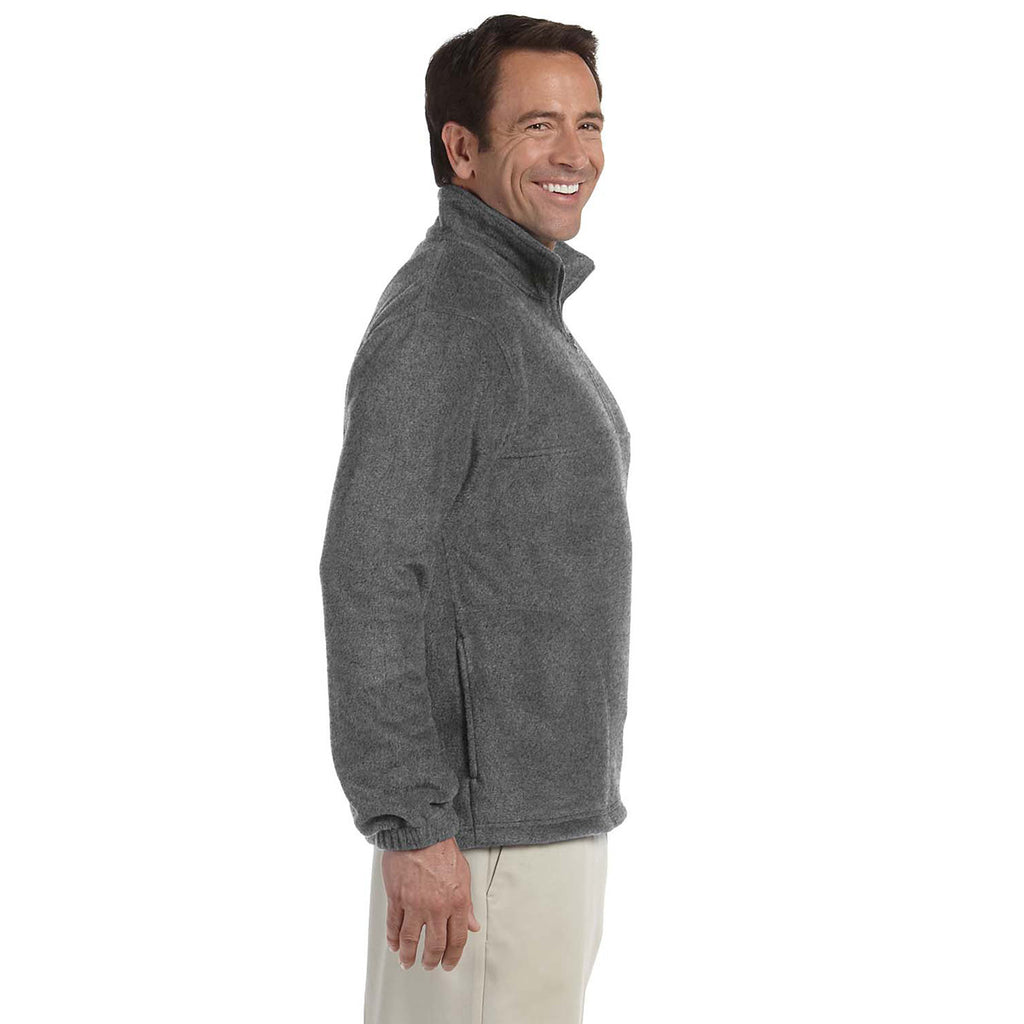 Harriton Men's Charcoal 8 oz. Quarter-Zip Fleece Pullover