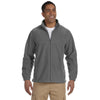 Harriton Men's Charcoal Tall 8 oz. Full-Zip Fleece