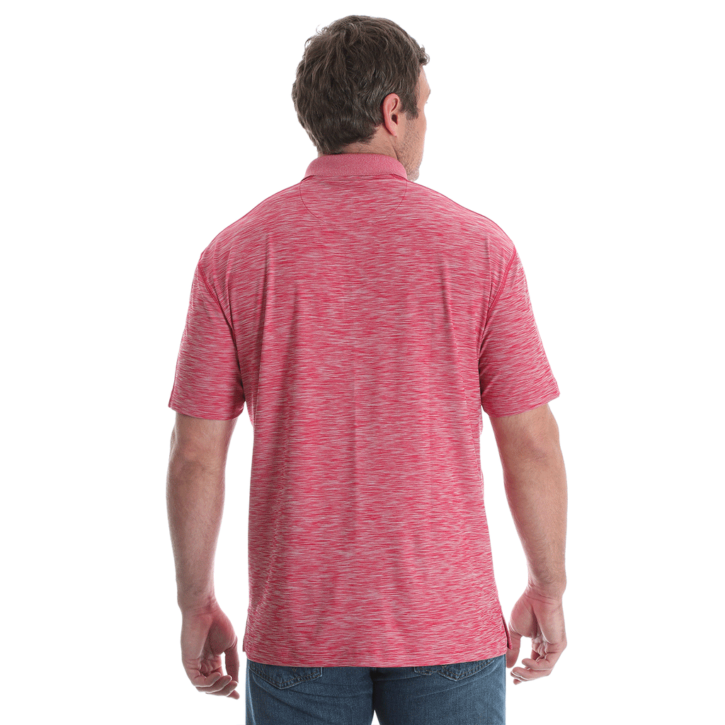 Wrangler Men's Red Ombre 20X Advanced Comfort Performance Moire Polo