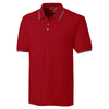 Cutter & Buck Men's Cardinal Red DryTec Short Sleeve Advantage Tipped Polo