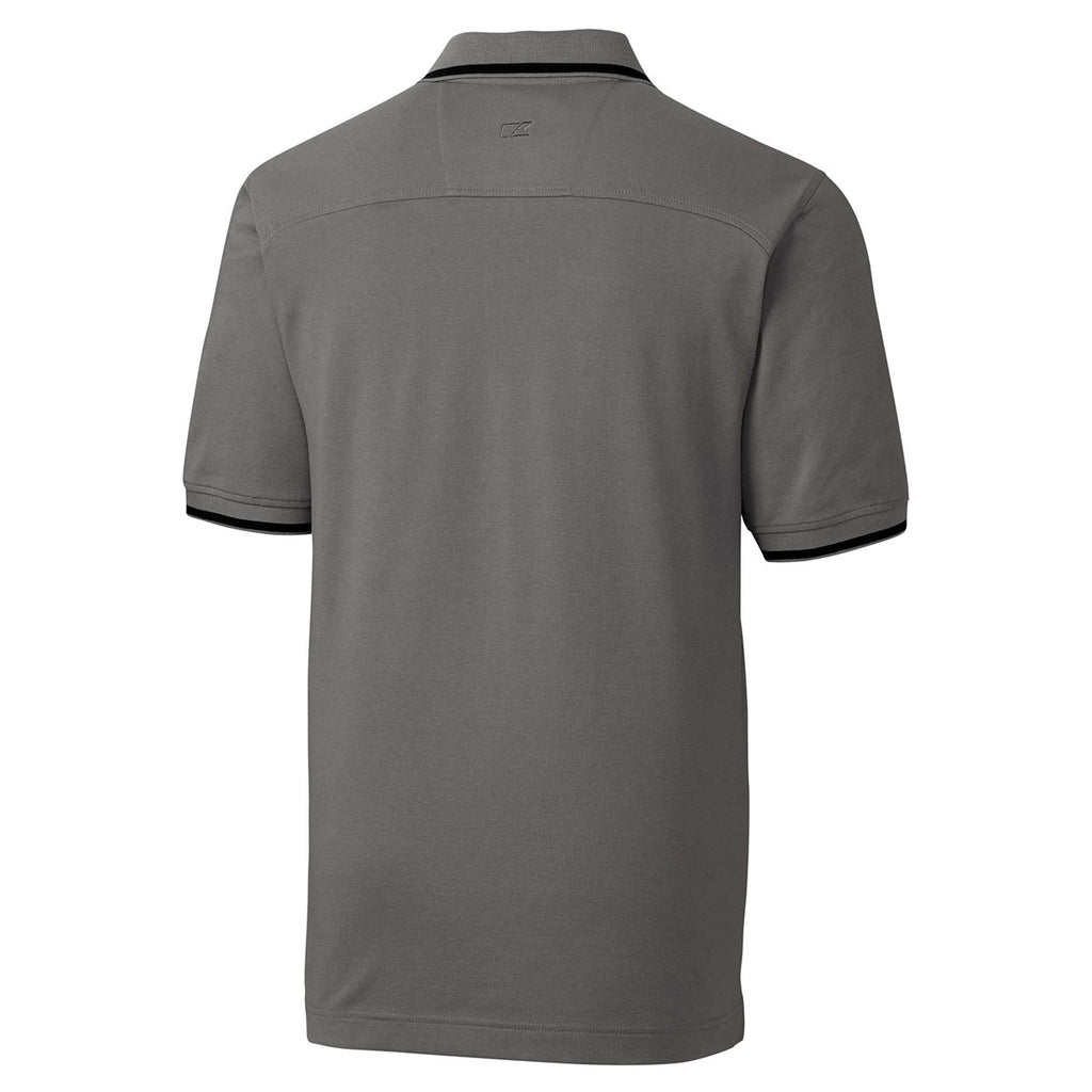 Cutter & Buck Men's Elemental Grey DryTec Short Sleeve Advantage Tipped Polo